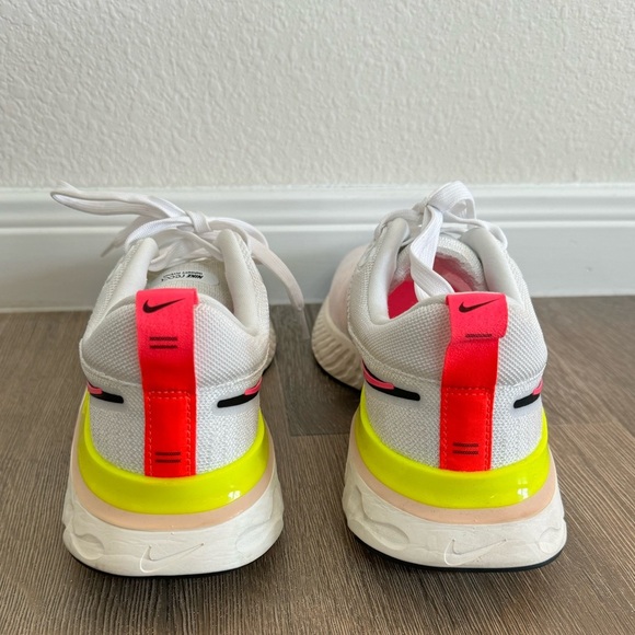Nike React Infinity Run Flyknit 2.0 Neon Yellow Pink White Mens Running Shoes - Picture 9 of 11